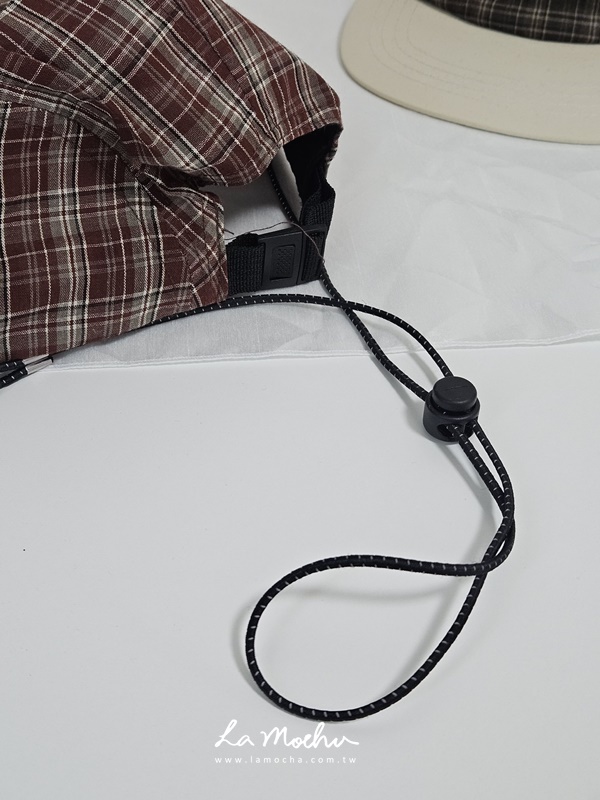 拼色方格掛繩棒球軍帽